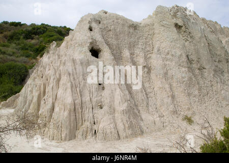 environment enviroment greece geology clay eroded nature travel hill holiday Stock Photo