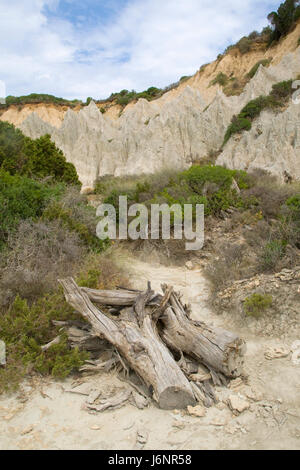 environment enviroment greece geology clay eroded nature travel hill holiday Stock Photo