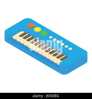 Synthesizer toy icon, cartoon style Stock Vector