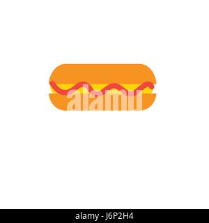 Vector tasty hot dog icon Stock Vector