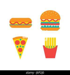 Set of fast food vector food Stock Vector