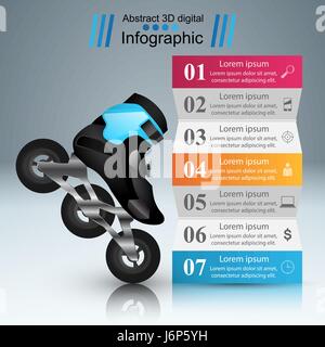Sport infographic. Roller icon. Stock Vector