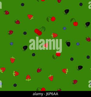 abstract vector doodle berry chaotic seamless pattern Stock Vector