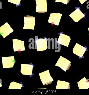 Yellow Note Paper Seamless Pattern Stock Vector