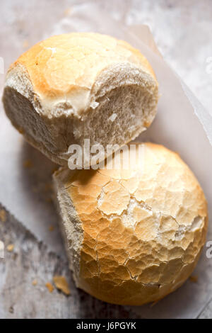 Two fresh crusty rolls Stock Photo
