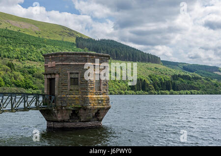Water tower Talybont reservoir brecon beacons national park wales Stock Photo