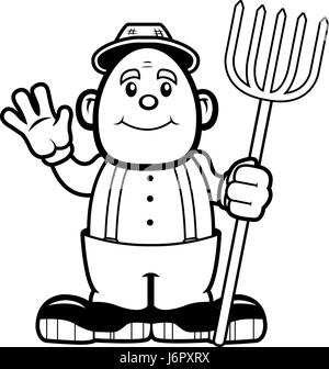 A happy cartoon farmer waving and smiling Stock Vector Image & Art - Alamy