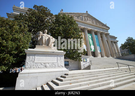 heritage sculpture by james earle fraser outside United States Archives building Washington DC USA Stock Photo