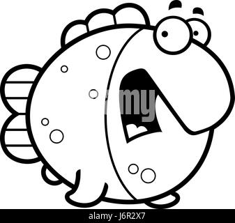 Scared Fish Template A cartoon illustration of a fish looking scared Stock Vector Image ...