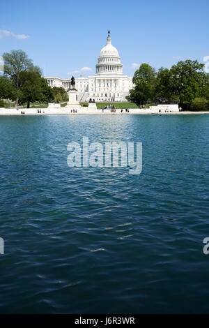 United States Capitol building and capitol reflecting pool Washington DC USA Stock Photo