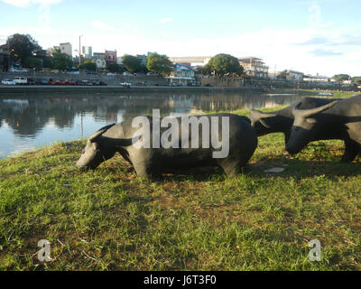 0939 Marikina River Park Carabaos statues  07 Stock Photo