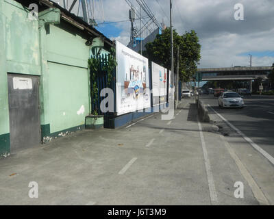 09595 Bike lanes Santolan LRT Station Marcos Highway  02 Stock Photo