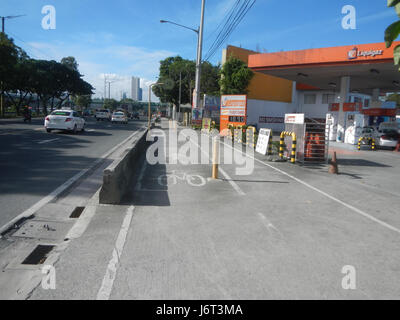 09595 Bike lanes Santolan LRT Station Marcos Highway  03 Stock Photo