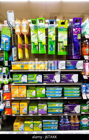 Swiffer brand cleaning products for sale in a grocery store Stock Photo