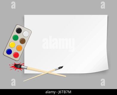 paper template and brush Stock Vector