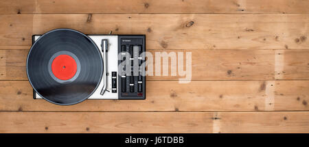turntable or record player header Stock Photo