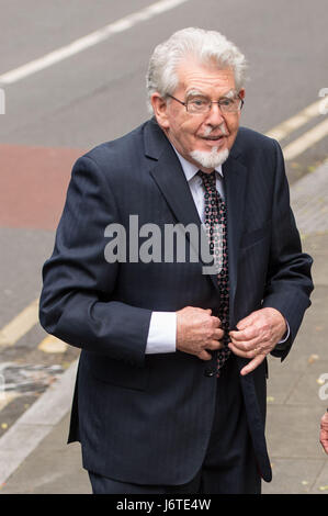 Rolf Harris, 87, arrives at Southwark Crown Court in London where he denies four counts of indecent assault relating to three teenagers who allege he molested them in the 1970s and 1980s. Stock Photo