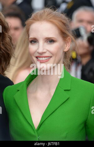 Cannes, France. 21st May, 2017. JESSICA CHASTAIN during red carpet arrivals for 'The Meyerowitz Stories' premiere, at the 70th annual Cannes Film Festival. Credit: Frederick Injimbert/ZUMA Wire/Alamy Live News Stock Photo