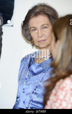 Madrid, Spain. 22nd May, 2017. Queen Sofia of Spain attended the celebration of the 40th anniversary of the Reina Sofia Foundation and the 10th anniversary of the Reina Sofia Foundation Alzheimer's Center at Reina Sofia Foundation Alzheimer's Center on May 22, 2017 in Madrid. Today is the 13rd wedding anniversary of the King Felipe VI of Spain and Queen Letizia of Spain Credit: Jack Abuin/ZUMA Wire/Alamy Live News Stock Photo