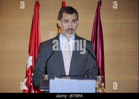 Madrid, Spain. 22nd May, 2017. King Felipe VI of Spain attended the celebration of the 40th anniversary of the Reina Sofia Foundation and the 10th anniversary of the Reina Sofia Foundation Alzheimer's Center at Reina Sofia Foundation Alzheimer's Center on May 22, 2017 in Madrid. Today is the 13rd wedding anniversary of the King Felipe VI of Spain and Queen Letizia of Spain Credit: Jack Abuin/ZUMA Wire/Alamy Live News Stock Photo