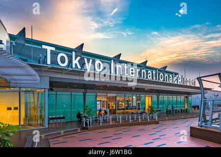 TOKYO, JAPAN - MAY 11, 2017: The exterior of Tokyo International Airport, better known as Haneda Airport. Haneda was the primary international airport Stock Photo