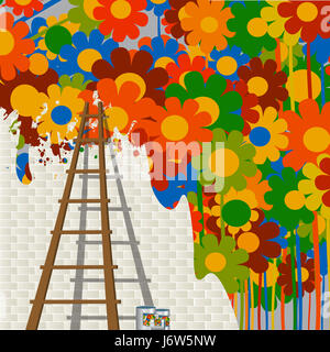 art paint sketch photo picture image copy deduction artistic ladder backdrop Stock Photo
