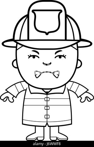 A cartoon firefighter boy looking angry Stock Vector Image & Art - Alamy