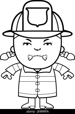 A cartoon firefighter girl looking angry Stock Vector Image & Art - Alamy