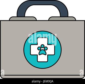 color image cartoon medical veterinary bag Stock Vector