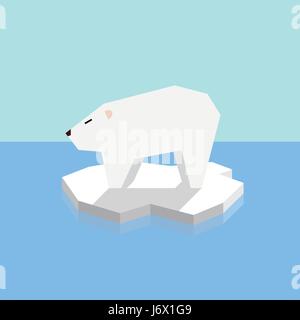 Polar bear on an ice floe. vector illustration Stock Vector