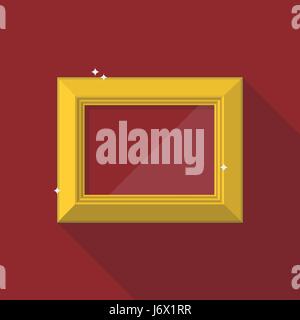 Golden frame in flat style. Vector illustration Stock Vector