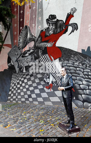 Tango graffiti or street art in Monserrat. Buenos Aires, Argentina. Stock Photo