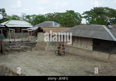 A village surrounding to the Sundarbans at Burigoalini. Satkhira, Bangladesh Stock Photo