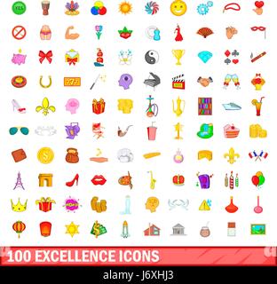 100 excellence icons set, cartoon style Stock Vector Image & Art - Alamy