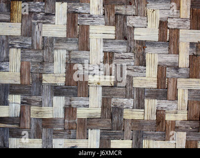 Texture of the old wicker mat of bamboo Stock Photo