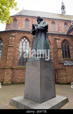 NAARDEN - NETHERLANDS - MAY 13, 2017: Statue of John Amos Comenius. Comenius was a Czech philosopher, pedagogue and theologian from the Margraviate of Stock Photo