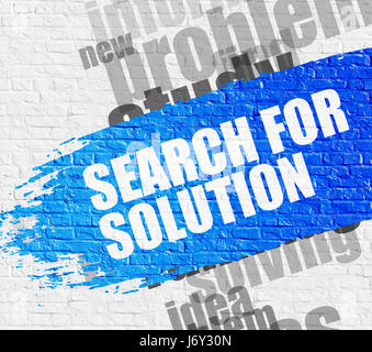 Search For Solution on the Brickwall. Stock Photo
