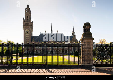 THE HAGUE, NETHERLANDS - MAY 5, 2016: The Peace Palace in The Hague, Netherlands, which is the seat of the International Court of Justice. Stock Photo