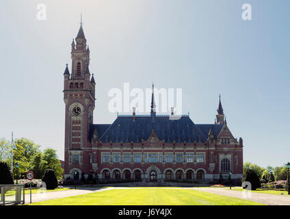 THE HAGUE, NETHERLANDS - MAY 5, 2016: The Peace Palace in The Hague, Netherlands, which is the seat of the International Court of Justice. Stock Photo