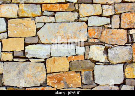 Texture of colourful dry masonry, may be used as background Stock Photo