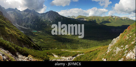 Green moutain with valley, Slovakia, Tatras Stock Photo