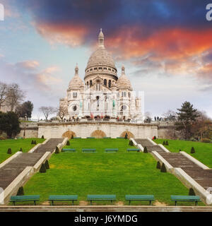 Sacre Heart Basilica of Montmartre in Paris, France Stock Photo