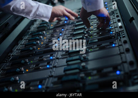 Close up of a network server in the data center Stock Photo