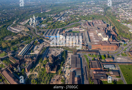 Steelworks ArcelorMittal Duisburg GmbH, old blast furnace, heavy industry, Montanindustrie, blast furnace ruin, Industrieruine, Duisburg, Ruhr area, N Stock Photo