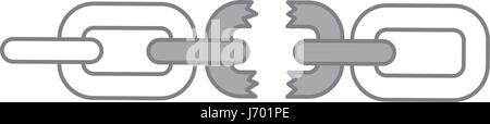 Broken chain isolated icon Stock Vector