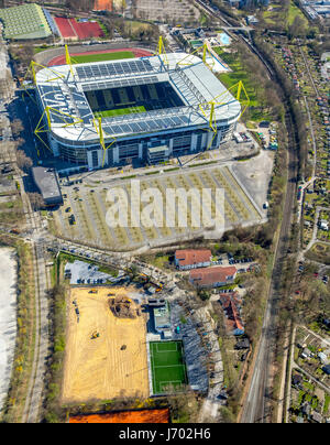 Evonik football school, BVB Dortmund training center at Signal Iduna Park, Westfalenstadion, Dortmund, Ruhr area, North Rhine-Westphalia, Germany,Evon Stock Photo