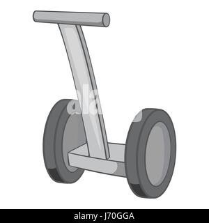 Segway icon, black monochrome style Stock Vector