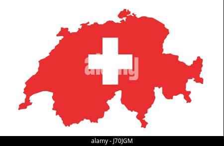 Switzerland Map Flag vector illustration Stock Vector