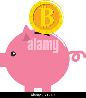 nice pig to save coin currency broken Stock Vector