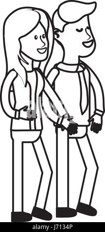 line happy cute couple with elegant wear Stock Vector Image & Art - Alamy